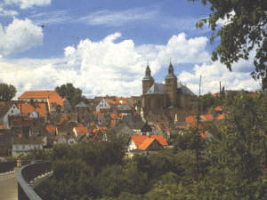 Blick von der Heide auf die Stadt